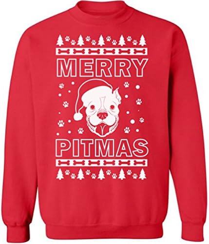 Pekatees Merry Pitmas dukserice Merry Pitmas džemper pitbull božićni džemper ružan božićni pitbull dukserica