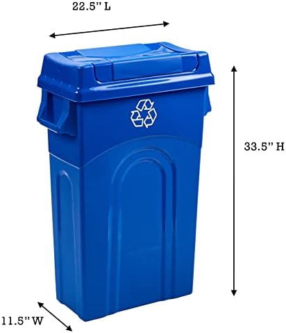 United Solutions Highboy kanta za reciklažu sa zakretnim poklopcem, 23 galona, tanak profil za uštedu prostora i jednostavno uklanjanje