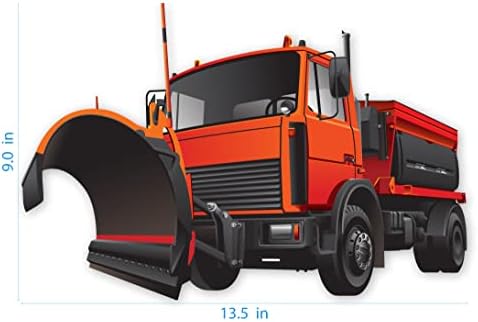 StikArt Repozicioniran Narandžasti Kamion Za Čišćenje Snijega Zimska Servisna Zidna Naljepnica Za Vozilo