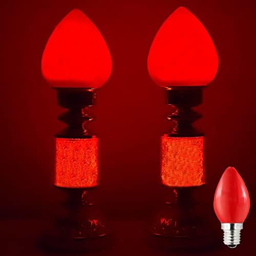 10 pakovanje C7 LED crvena sijalica 1w Božićna noćna svjetla E12 baza kandelabra Crvena dekorativna sijalica u boji Božić zamjenske