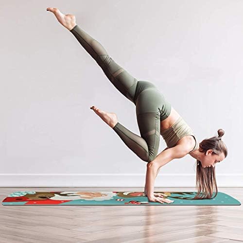 Unicey Santa Selfie uzorak debljine neklizajuće vježbe & amp; fitnes 1/4 prostirka za jogu za jogu Pilates & vježba za fitnes na podu