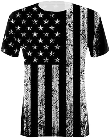 CGGMVCG Womens 4. jula Košulja kratkih rukava Crewneck Star Stripes Ispisane majice Patriotska odjeća Ležerne prilike