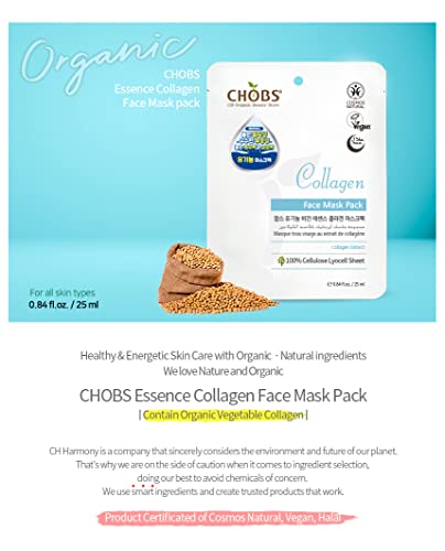 Chobs essence Collagen pakovanje maske za lice , biljni kolagen ekstrahovan iz soje, ekstrakti organskih biljaka, prijatan za kožu,