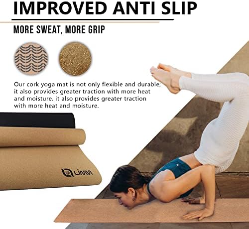 Limm Cork Yoga Mat Thick-prirodna prostirka za jogu - prostirka za vježbanje bez klizanja i prostirka za vježbanje za jogu, Pilates