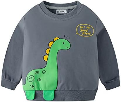Dječja dječja dječja dječaka Jesen zimski ispis Dinosaur Pamuk Dugi ručak Duklje Dugi ručak Odjeća Toddler Boy haljina 5t
