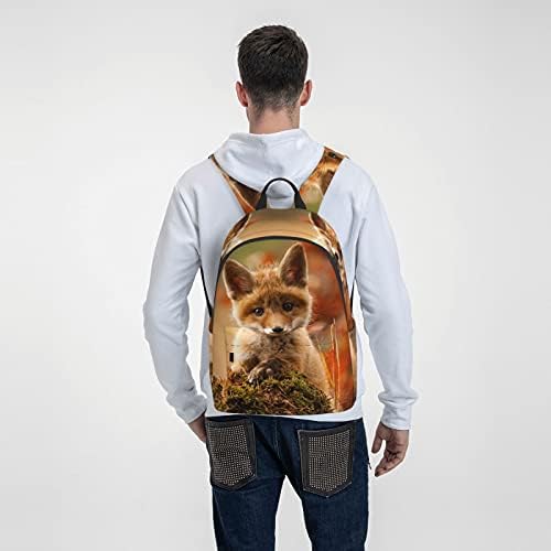 Fehuew 16 inčni ruksak Slatki lisički baksak za laptop Potpuno tisak školske torbe na rame za torbu za putovanja