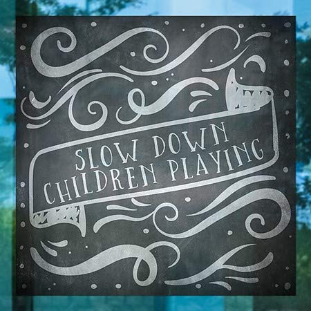 CGsignLab | Usporite djecu koja igraju na banku Prozor Cling | 8 x8