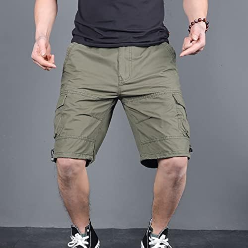Muški teretni šorc, modni muški Casual srednji struk jednobojni džepovi na otvorenom šorc pantalone
