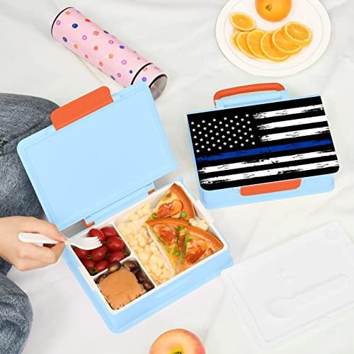 Alaza USA Američka zastava Retro Bento ručak BPA-Besplatni čuvar posude za ručak sa vilicom i kašikom, 1 komad