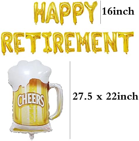 Gold Happy Penzioni baloni Banner sretan ukras za umirovljenje za žene MAN odmrznute zabave za penziju