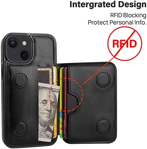 Cardpakee za iPhone 13 Mini torbicu za novčanik sa držačem za kartice, futrola za utore za kartice od umjetne kože, ručno rađena RFID