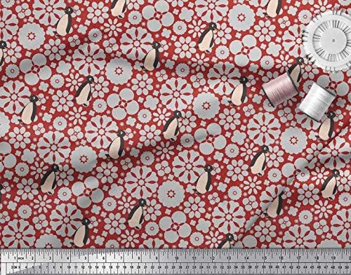 Soimoi pamučna dres tkanina cvjetni & amp; Penguin okean tkanina Prints by Yard 58 inch Wide