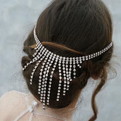 Brinie Crystal Head Chain nakit Zlatna kićanka za kosu lančić za glavu nevjesta vjenčane trake lanac Rhinestone Head nakit Hair Accessories