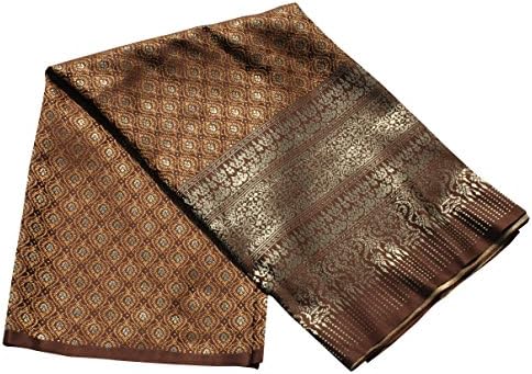 RaanPahMuang luksuzna Tajlandska svilena tkanina zamršeni tkani motiv 39 x 140 inča, Ayotaya-zlato