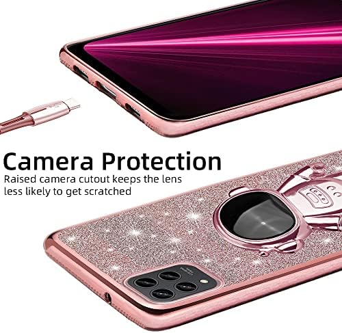 Buumhuum za T-Mobile Revvl 6 Pro 5g Case Slatko Glitter Crystal Butterfly Pul zaštite Kućišta za teen Djevojke, Odrasli Slim TPU Soft