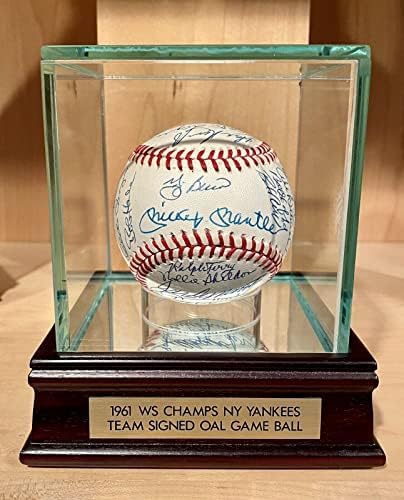Mickey Mantle i 1961 Yankees World Series TIMI prvaka potpisao je bejzbol JSA loa - autogramirani bejzbol