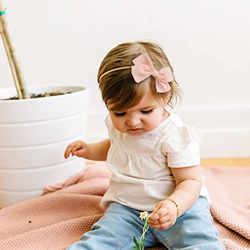 UTOWO Baby Girl Turban Bowknot Set traka za glavu-elastična traka za kosu Crown Bowknots oblozi za novorođenu malu djecu