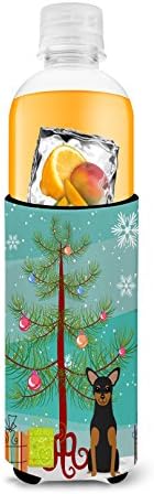 Caroline's Blings BB4153MUK veseli božićno drvce Manchester terijer Ultra Hugger za tanke limenke, može li hladnjak rukav zagrliti rukav za piće rukav za piće
