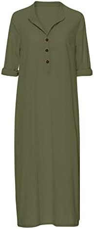 Obična Maxi duga haljina ženski Kaftan pamuk Dugi rukav Casaul Oversized haljina