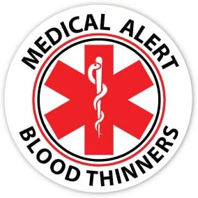 COOLHUBCAPS Medicinska upozorenja Krvna krvna razrjeđivači reflektirajuće naljepnice
