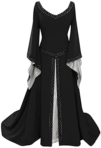 Renesansna Srednjovekovna haljina za žene Vintage Halloween Maxi haljine Retro Irski seljački kostim Maturalna haljina sa rukavima