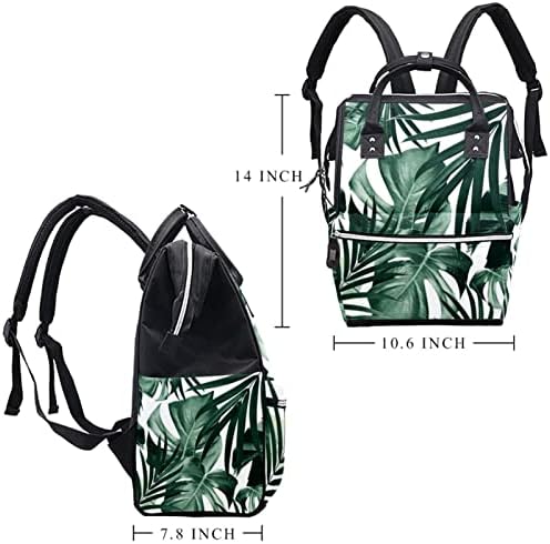 Guerotkr putnički ruksak, vrećice za pelene, ruksak pelena, tropska zelena listova postrojenja