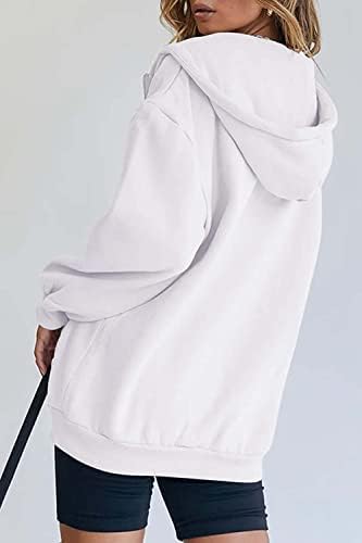Ženska zip up dukserice dugih rukava za jesen prevelicirane duksere, casual nacrtač y2k jakna dukseva sa džepom