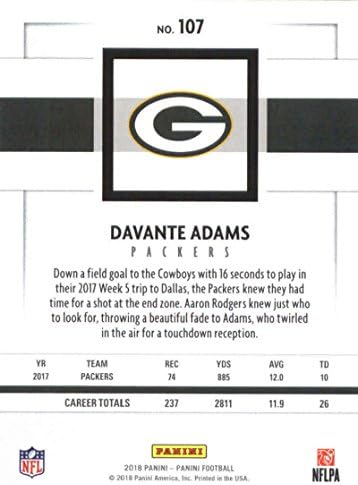 2018 Panini NFL Fudbal # 107 Davante Adams Green Bay Packers Službena trgovačka kartica