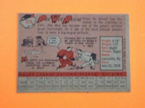 Pee Wee Reese 1958 kartice od TOPPS 375 Dodgers - Bejzbol kartice u obliku ploča