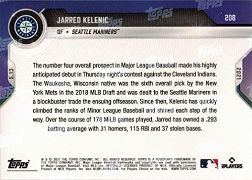 2021 TOPPS sada Baseball 208 Jarred Kelenic Rookie kartica - 1. službena rookie kartica