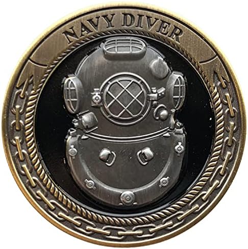Sjedinjene Američke Države Mornarsko diver USN Challenge Coin i Blue baršun prikaz