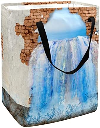 Ocean Water Flows Hole Wall Print sklopiva korpa za veš, 60L vodootporne korpe za veš kanta za veš igračke skladište za spavaonicu u kupatilu