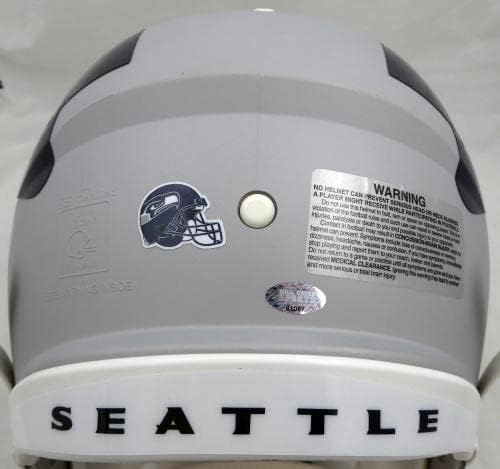 Tyler Lockett sa autogramom AMP siva autentična brza kaciga u punoj veličini Seattle Seahawks MCS Holo 81087-NFL kacige sa autogramom