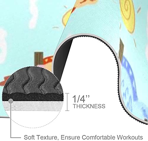 SDLKFRELI 6mm Extra Thick Yoga Mat, slatka ptica Print Eco-Friendly TPE vježbe Mats Pilates Mat sa za jogu, trening, Core Fitness