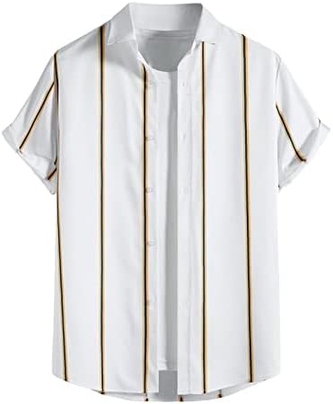 ZDDO muške casual gumb dolje majica Vertikalna prugasta reverjska ovratnica majica Ljetni kratki rukav Slim Fit modne vrhove