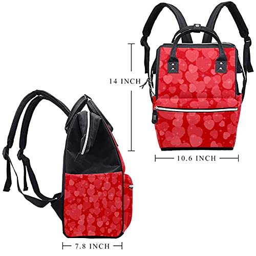 Crvene srčane pozadine pelene tote torbe mama ruksaka velikog kapaciteta pelenske torbe za staračku torba za brigu o bebi