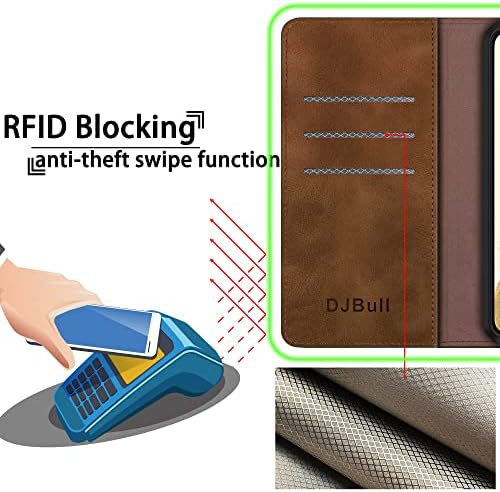 DJBull Samsung Galaxy S21 Fe torbica za novčanik sa【RFID blokiranjem】 držač kreditne kartice, PU kožna futrola za telefon otporna