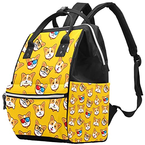 Žuti psi Corgi pelene tote torbe mammmy ruksak veliki kapacitet pelena torba sestrinska torba za brigu o bebi