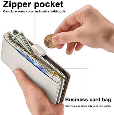 Antsturdy za iPhone 13 Pro Max 5G novčanik slučaj 【RFID Blokiranje】【Zipper Poket】【7 Slot za kartice】 PU Koža Magnetic Flip Folio Book