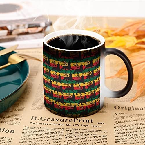 Rastafarijanska Zastava lavova Kreativna promjena boje keramička šolja za kafu šolja za promjenu topline smiješna za kućnu kancelariju