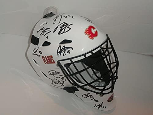 2019 Calgary Flames tim potpisao Golmansku masku Monahan Tkachuk Lindholm NHL kacige i maske sa dokazom sa autogramom