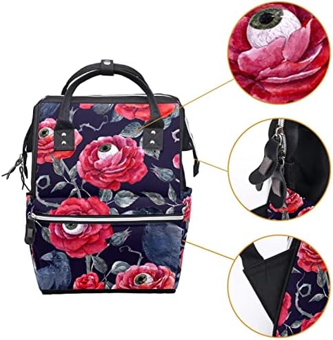 Očni kuglični ružin uzorak ruksak ruksak back kašika za djecu za promjene multi funkcije Velika kapaciteta putnička torba