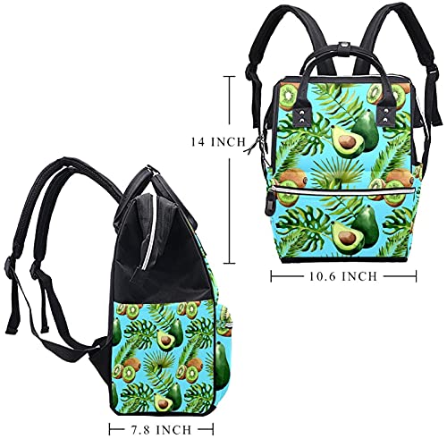 Tropical Hawaii napušta palme, kiwi i avokado uzorak pelene tote torbe mama ruksaka velikih kapaciteta pelena torba za staračku torbu