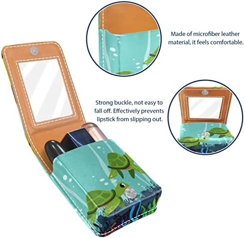 Mini ruž za usne sa ogledalom za torbicu, swiming Turtles Portable Case Holder Organization