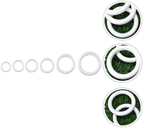 Fun Weveat forme Okrugli prstenovi: bijeli polistiren pjenasti krug 6pcs Frame sa vijencem za DIY Cvjetni projekti Božićne vjenčanice