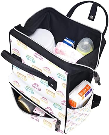 Šareni ručni crtani automobili uzorak ruksak ruksak ruksak za bebe navlake za promjene multi funkcije Velika kapaciteta putnička torba