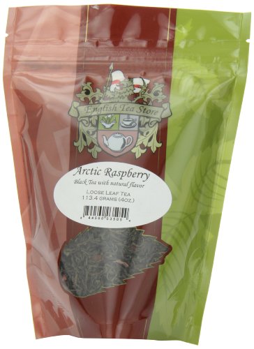 Engleska prodavnica čaja rastresiti list, arktičke maline prirodno aromatizirane vrećice crnog čaja - 4oz, 4 unce