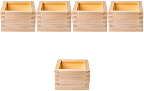 Cabilock stakleni tumb stakleni štand pulice sa drvenim šalicama japanskih sakih šalica 5pcs masu hinoki Wood Cypress Sake Box Skladištenje