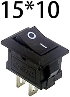Preklopni prekidač 5 / 10kom serija Crnog dugmeta Mini prekidača 6A 250V KCD1 2pin preklopni prekidač za uključivanje/isključivanje 15mm * 10mm crno crveni