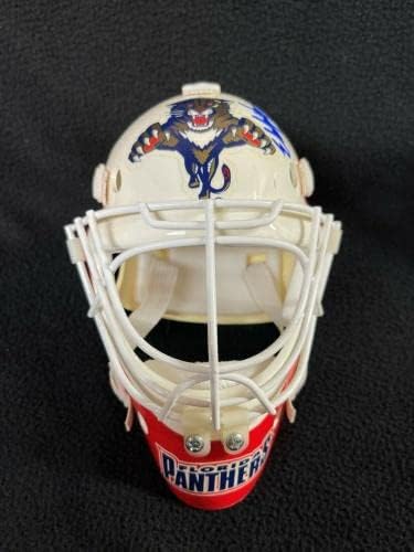 Ed Belfour potpisao Florida Panthers Mini golmanska maska JSA COA-potpisani NHL šlemovi i maske
